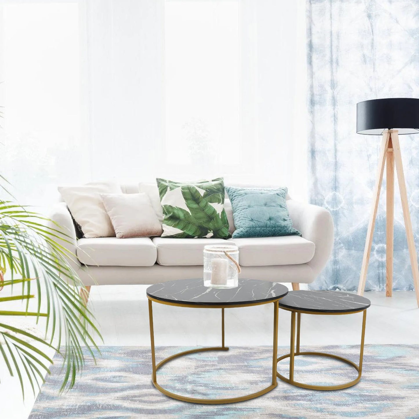 Minimalistyczny stolik kawowy okrągły